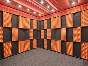 image of the Acoustic Tuning Package inside of a WhisperRoom sound booth