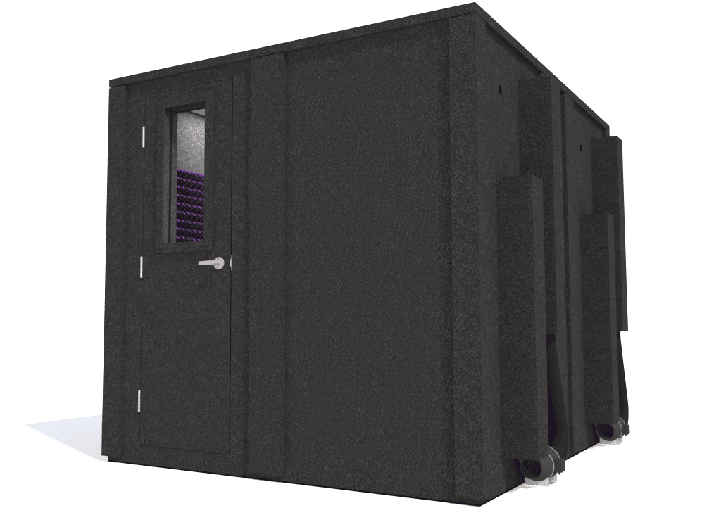 WhisperRoom MDL 10284 E shown with the door closed from the front with purple foam