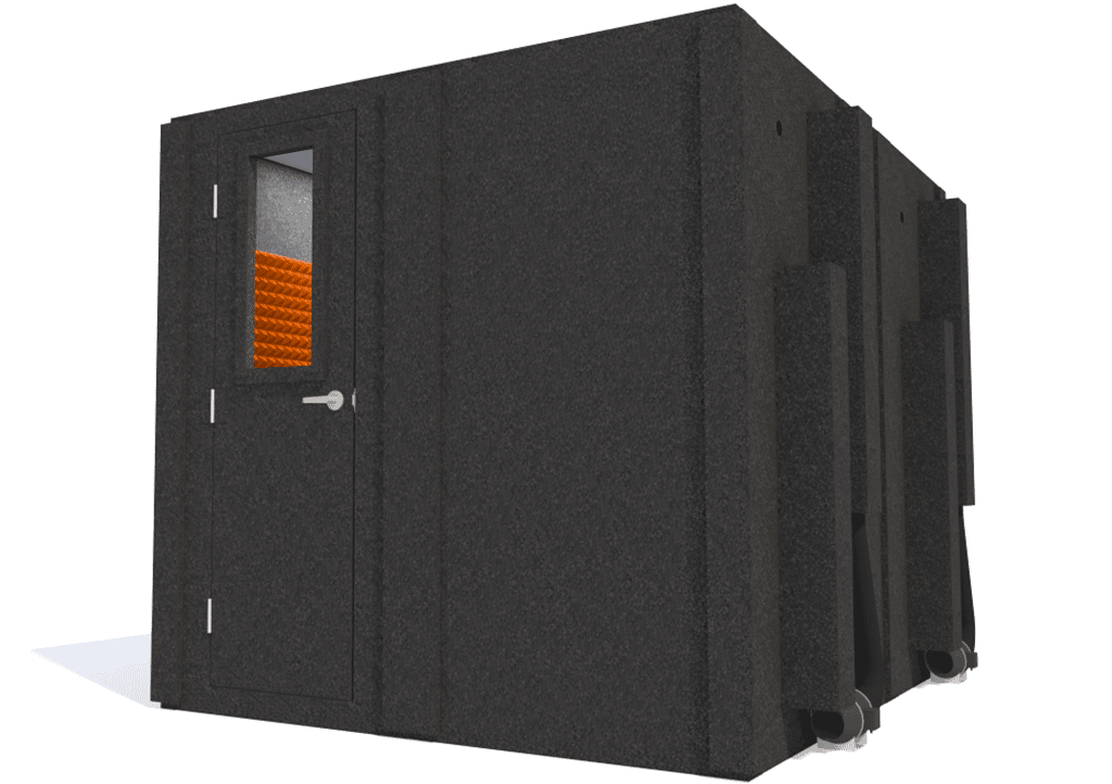 WhisperRoom MDL 10284 S shown with the door closed from the front with orange foam
