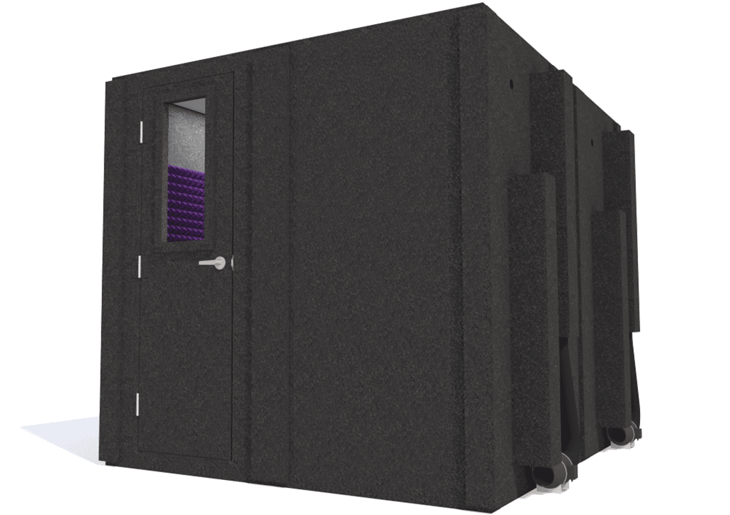WhisperRoom MDL 10284 S shown with the door closed from the front with purple foam