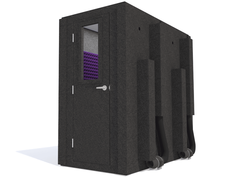 WhisperRoom MDL 4284 S shown from the front with the door closed and purple foam
