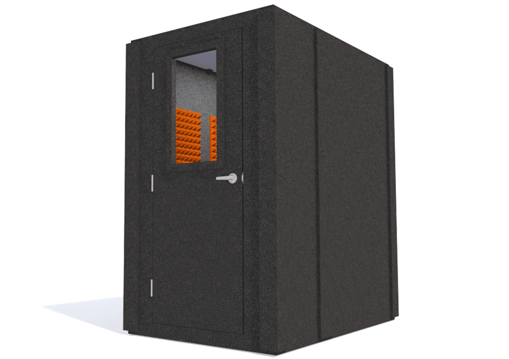 WhisperRoom MDL 4872 S shown with the door closed from the front with orange foam