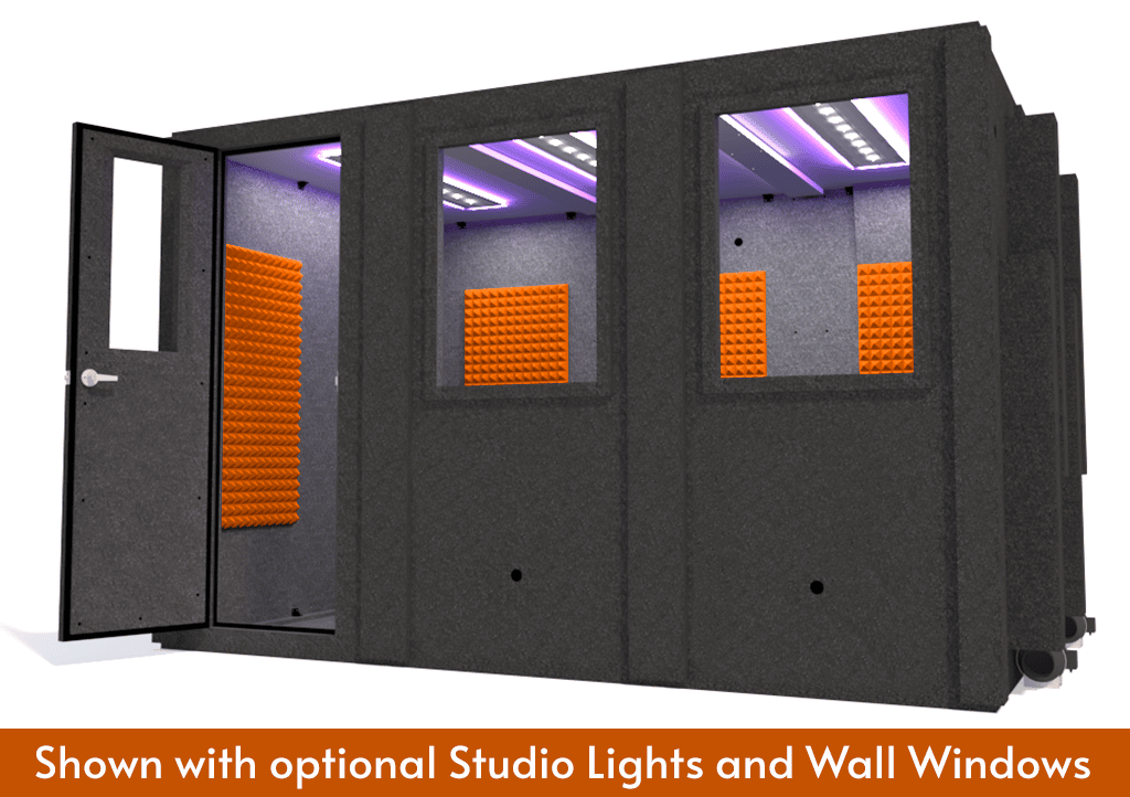 WhisperRoom MDL 84126 S shown from the front with the door open and orange foam