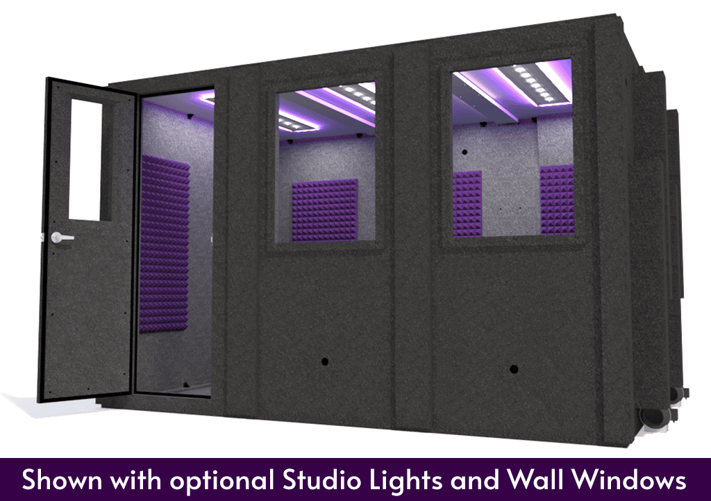 WhisperRoom MDL 84126 S shown with the door open from the front with purple foam