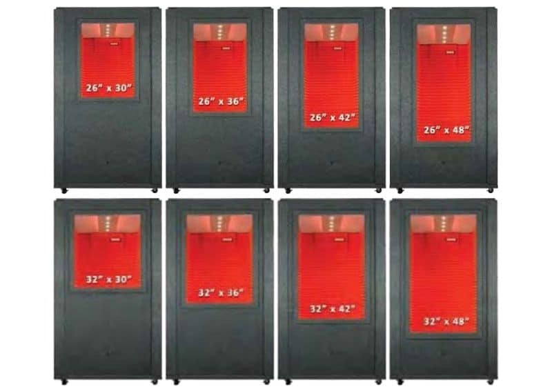 8 Various Wall Window sizes for a WhisperRoom Sound Isolation Booth