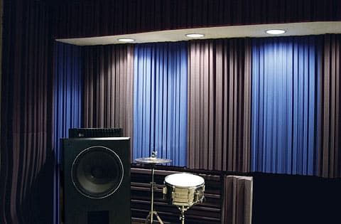 Acoustic curtains inside of music room