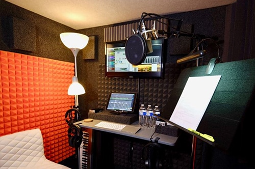The interior of a WhisperRoom voice over booth