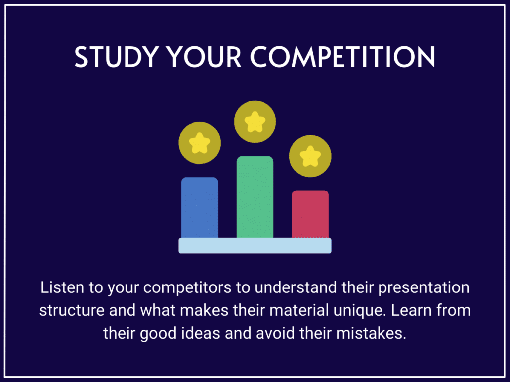 Info graph showing you how to study your competition for a podcast show.